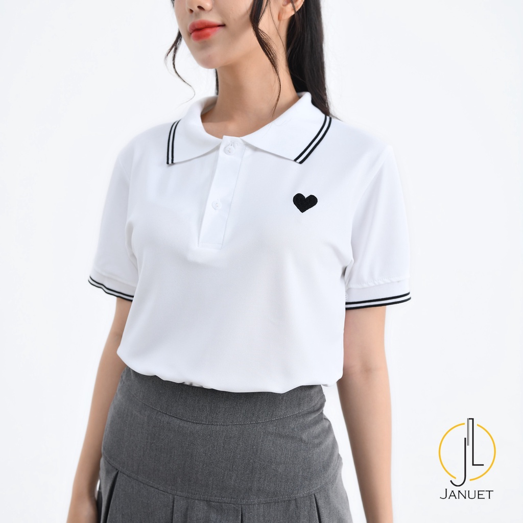 Áo polo nữ ngắn tay cotton vải cá sấu thoáng khí co giãn mát mịn - JPL01