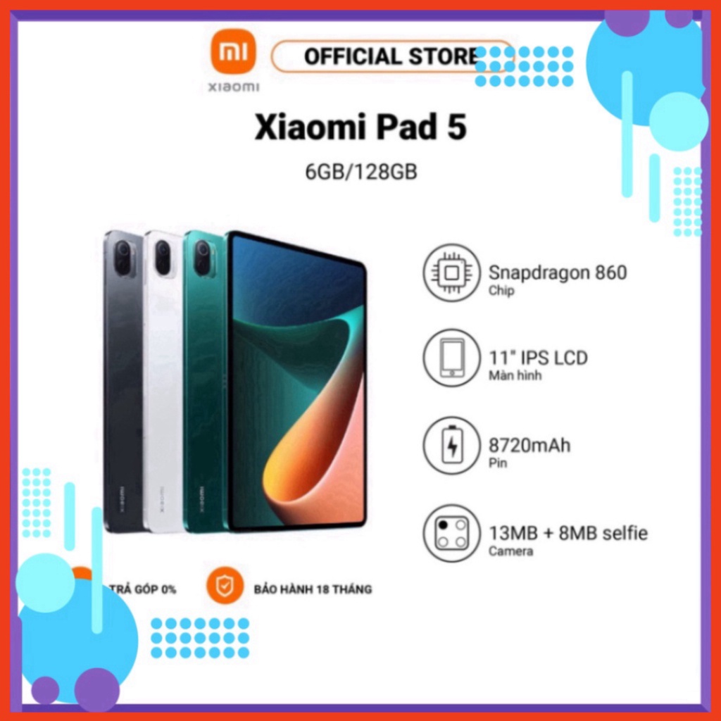 Máy tính bảng Xiaomi Pad 5 MH WQHD+ 120Hz l Bốn loa stereo l Snapdragon™ 860 ( sale ) Miễn phí giao hàng . . .