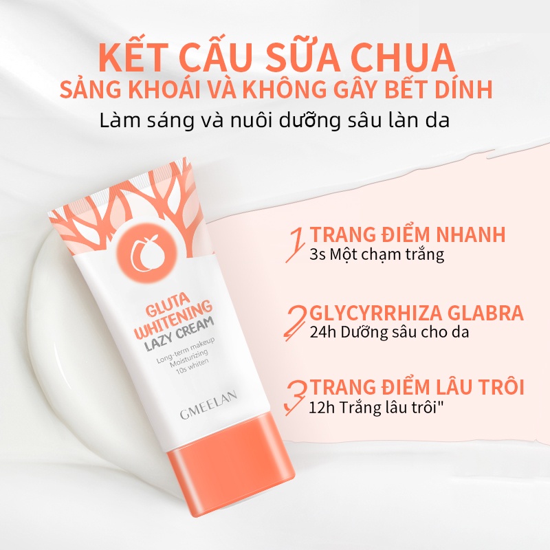2PCS Kem Dưỡng Trắng Mặt 30g Đặt GMEELAN SPF20 Sun Protection Facial GLUTA WHITENING LAZY CREAM Nâng Set