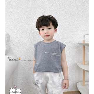 Áo ba lỗ beemo may chỉ nổi in chữ trước ngực chất liệu cotton xược mặc đi - ảnh sản phẩm 5