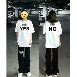 [freeship] Áo phông y.e.s. n.o Chất cotton, Áo thun Unisex Yes No Ulzzang tay lỡ form rộng, Áo Phông Nữ Tay Lỡ Unisex Gi
