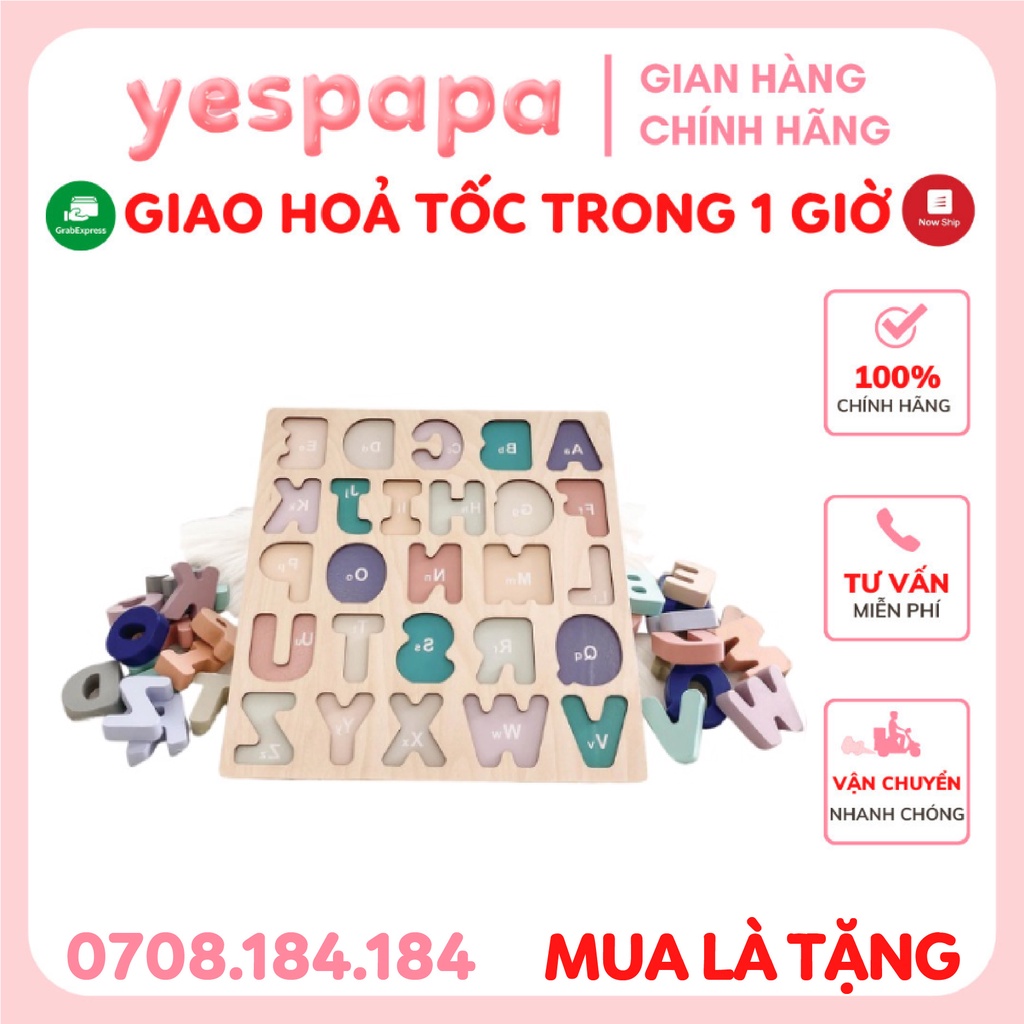Đồ chơi / Câu cá gỗ / Bộ bảng số học / Bảng chữ cái bằng gỗ POMO