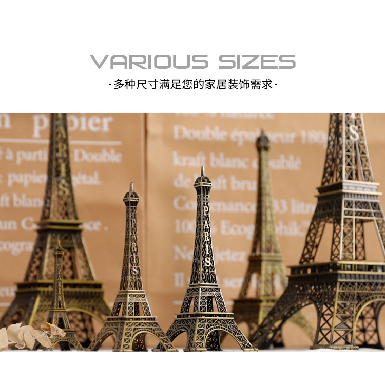 Mô hình tháp  EIFFEL bằng thép không gỉ cao cấp  màu đồng cao 18cm
