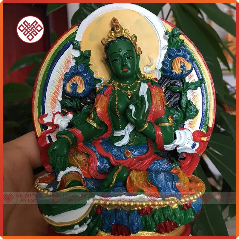 Tượng Tara Xanh Tượng Phật Mật Tông  Vẽ Màu