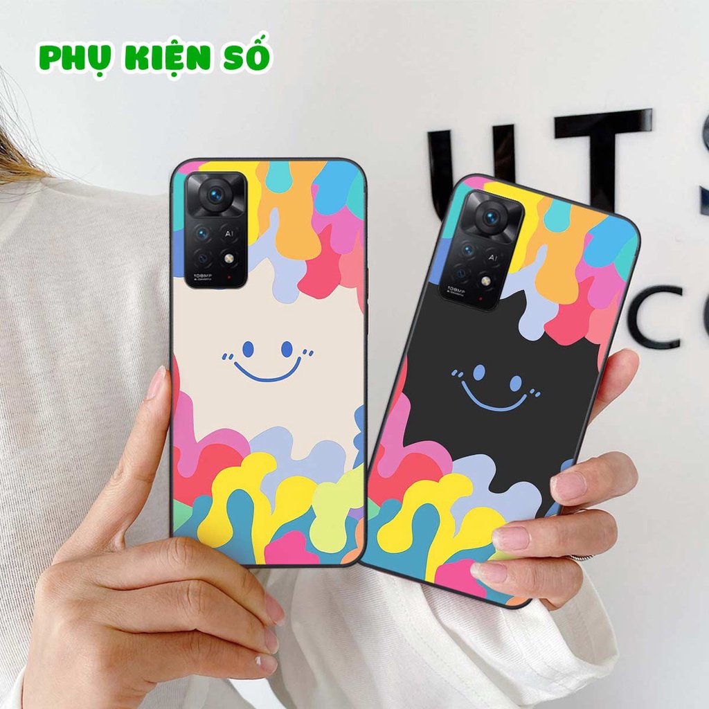 Ốp lưng Xiaomi Redmi Note 11 4G / Note 11S /Note 11 Pro 5G hình gấu bearbrick, smile thời trang, ốp lưng rẻ bền đẹp