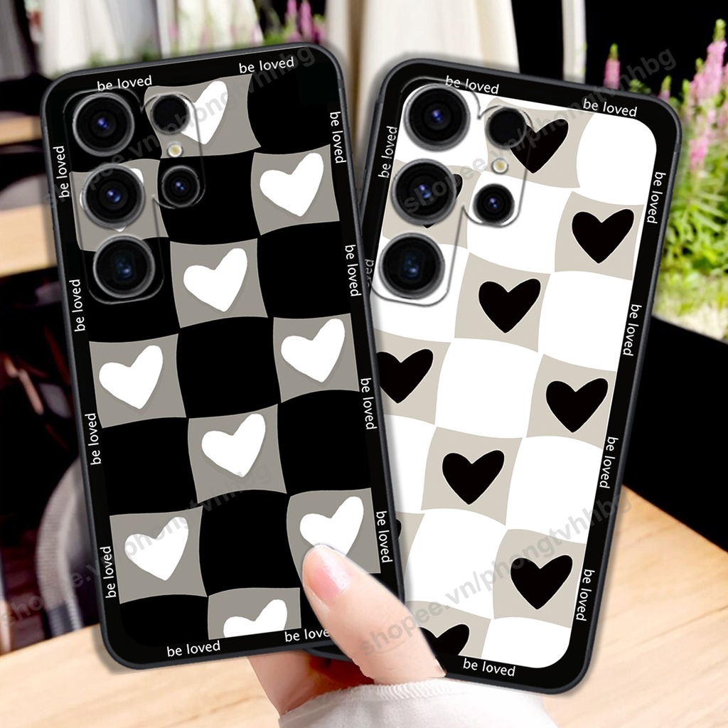 Ốp lưng Samsung S23 5G - S23 PLUS 5G - S23+ 5G - S23 ULTRA 5G trái tim caro,GIÁ RẺ