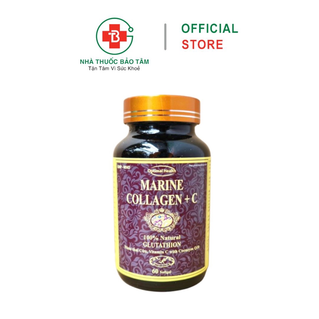 Viên Uống MARINE COLLAGEN + C hạn chế quá trình lõa hóa da, giúp da căng, sáng mịn - Hộp 1 Lọ 60 Viên