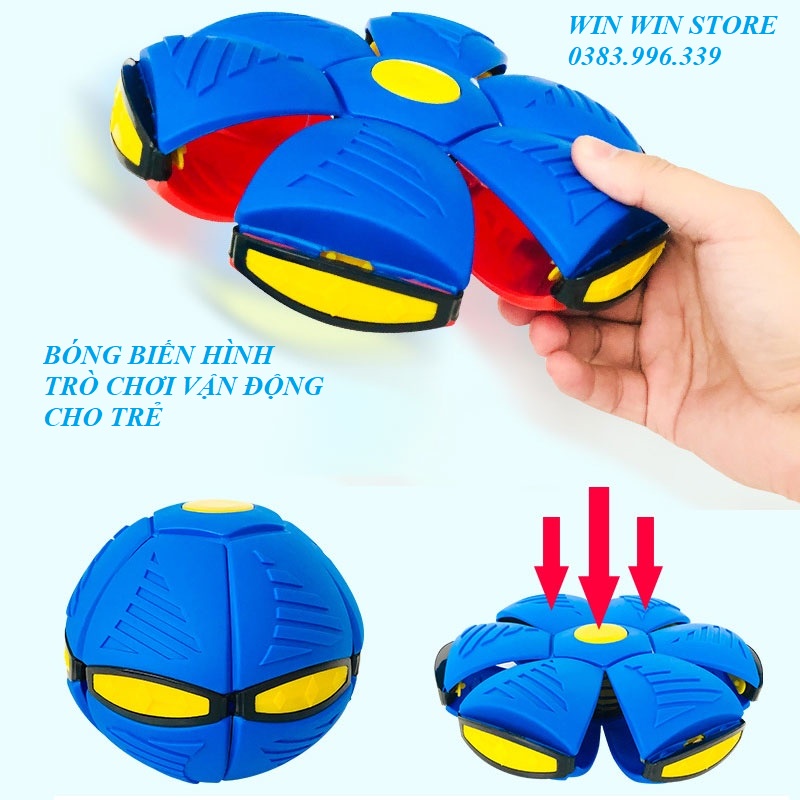 Bóng biến hình UFO, bóng đĩa bay, hàng sịn có đèn LED, tự nảy, đồ chơi vận động cho bé, tăng cường thể chất