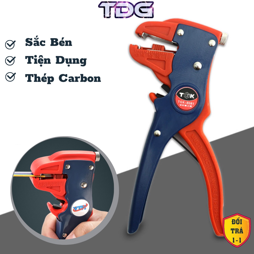 Kìm Tuốt Dây Điện Mỏ Quạ Đa Năng TDG Dụng Cụ Cắt Tước Vỏ Dây Điện Dây Cáp 0.5 - 6mm Giúp Tiết Kiệm Thời Gian Làm Việc