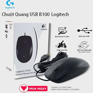 Chuột máy tính có dây logitech b100, hàng OEM, bảo hành 12 tháng
