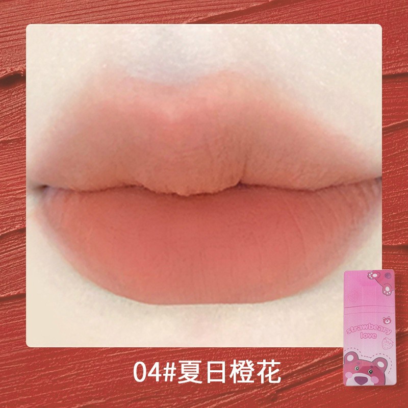 Son kem gấu dâu love màu mịn như nhung