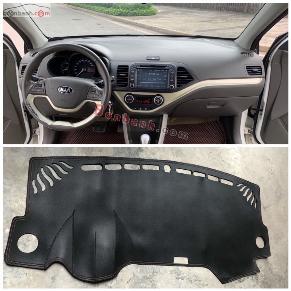 Thảm taplo da vân carbon KIA Morning 2011-2020