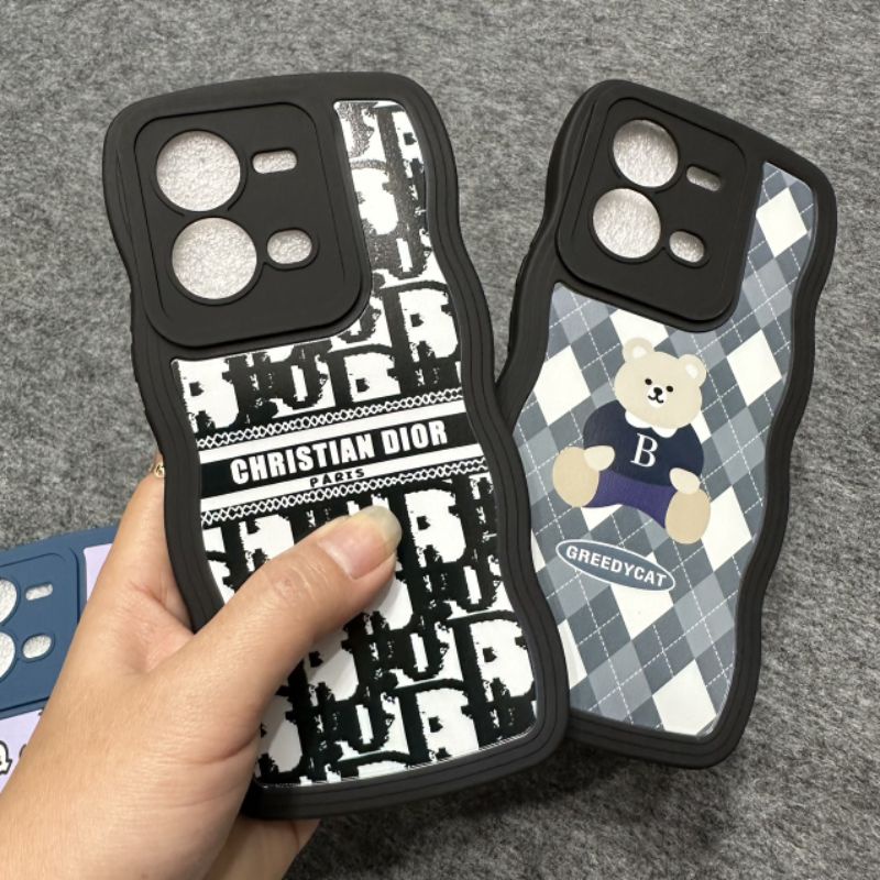 Case ốp lưng Vivo V25 / V25E dẻo nhiều hình siêu dễ thương viền lượn sóng bảo vệ camera