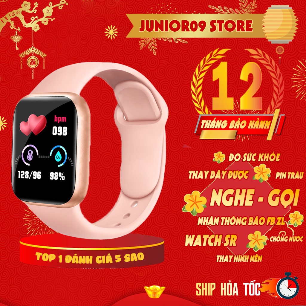 Đồng hồ thông minh JUNIOR09 WATCH SR, Smartwatch Nghe gọi, Theo dõi Sức khỏe, chống nước, nhận thông báo dùng cho Nam nữ