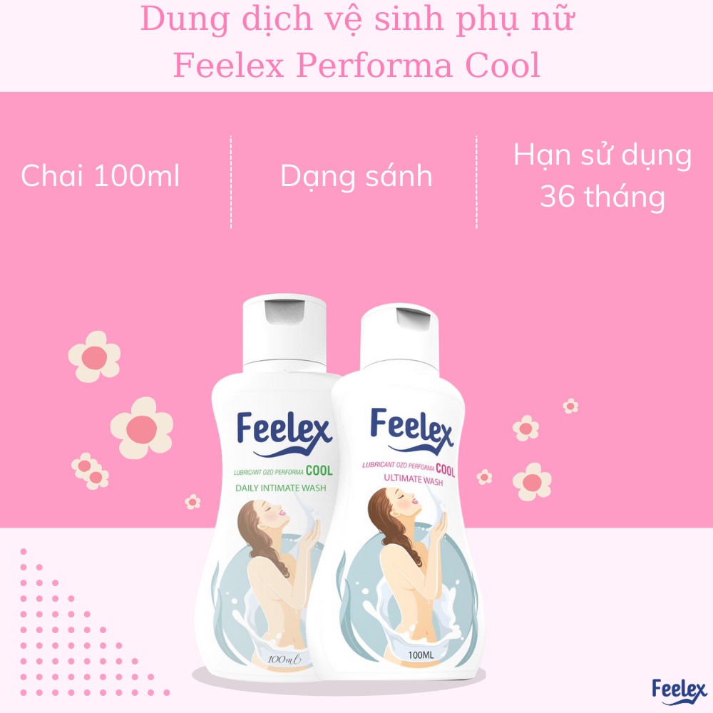 Dung dịch vệ sinh phụ nữ Feelex Lubricant OZO Performa Cool, 100ml