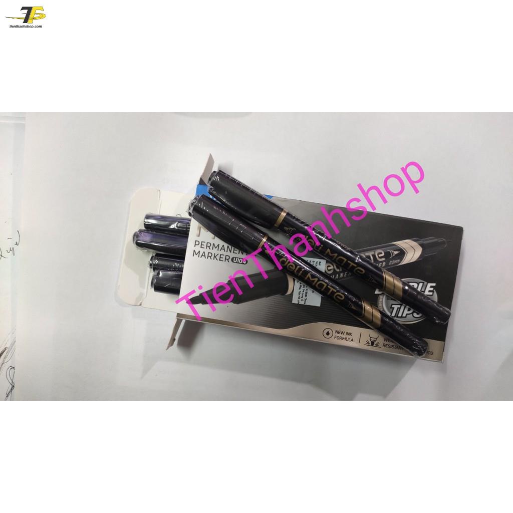 Bút lông dầu /bút dạ kính 2 đầu Mate, Không xóa được - Deli U10420 - U10430 - U10440/ S555
