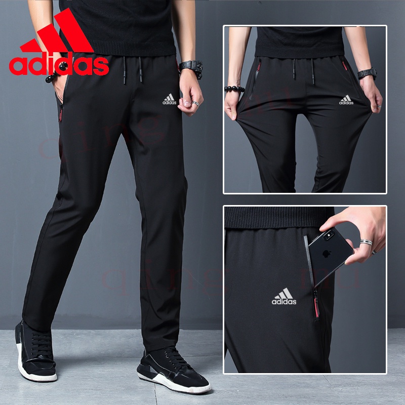 Quần Dài Nam Thể Thao Xuân Hè Co Giãn Nhẹ Có Khóa Túi ADIDAS Cao Cấp Dáng Đứng, Quần Nam Thể Thao