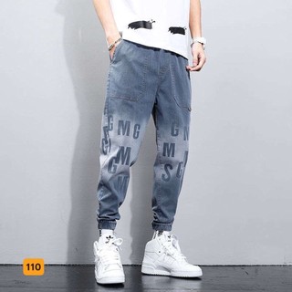 Quần jean jogger nam màu xanh trơn không rách chất bò cao cấp co dãn 4 chiều quần rin nam đẹp LOZATA NL90