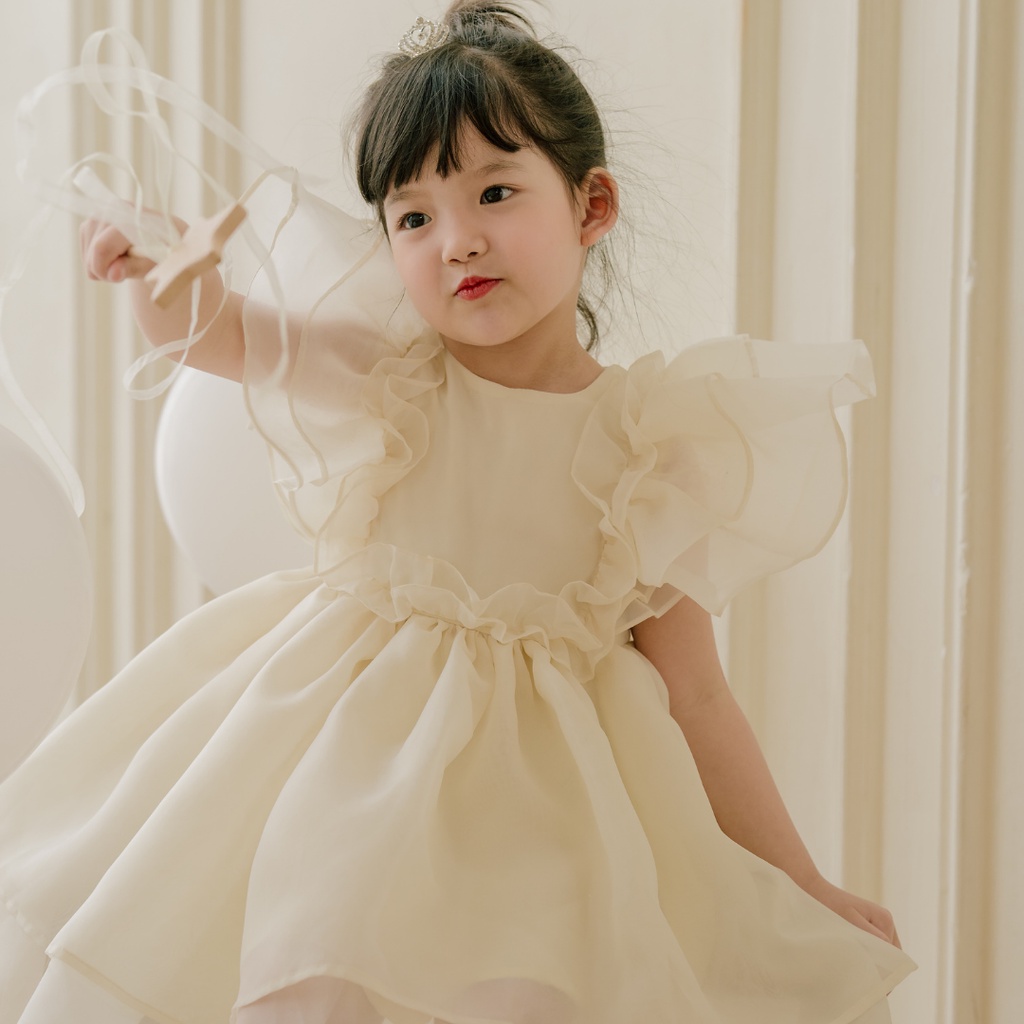 Váy cho bé Sora.bébé Clarina Dress chất liệu organza cao cấp lót lụa bồng xòe đáng yêu