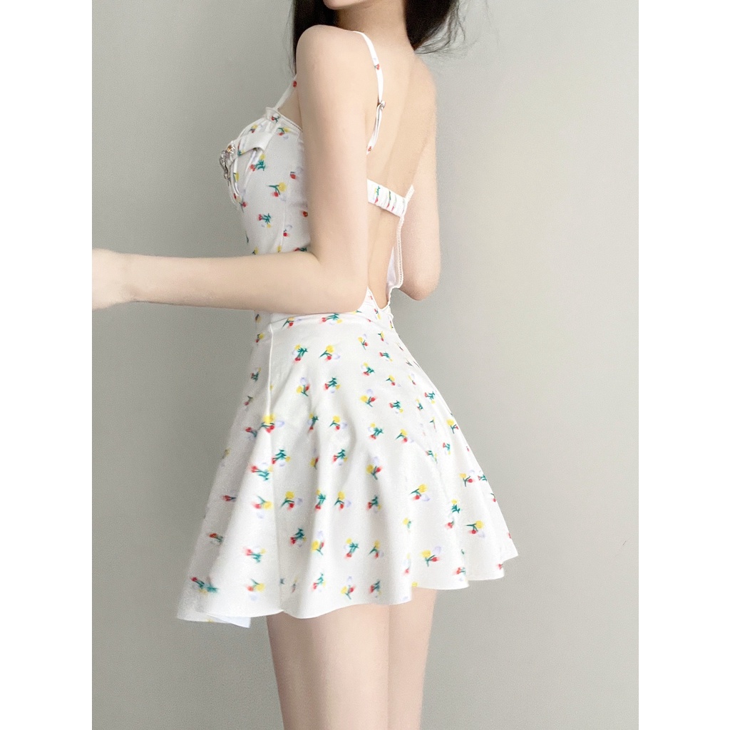 Đồ Bơi Một Mảnh Không Dây Nâng Ngực Đính Kim Cương Phong Cách Pháp Cho Nữ