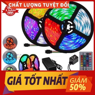 Đèn led rgb 5050 dài 5m + nguồn + remove ,chống nước ip65 , có keo dán sẵn