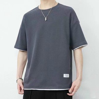Áo thun nam cộc tay phối layer mặc mùa hè, Áo phông nam cộc tay Form rộng chất cotton Tổ Ong