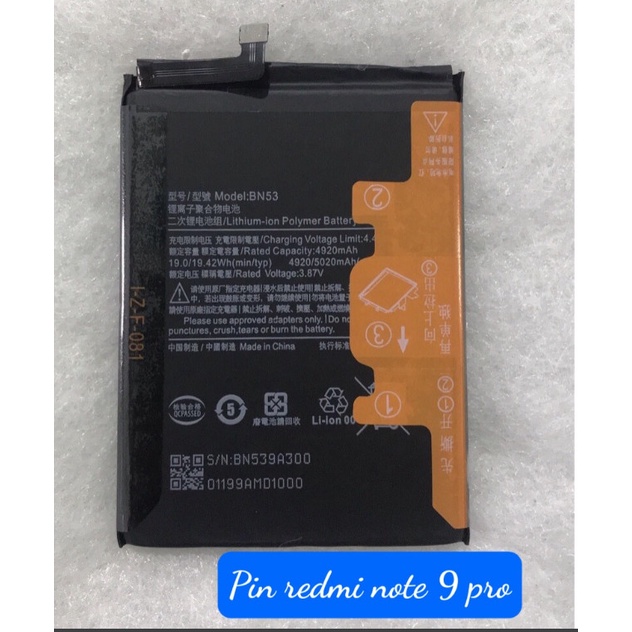 Pin BN53 / Xiaomi Redmi Note 9 Pro / Redmi Note 10 Pro pin zin dung lượng 5020mAh