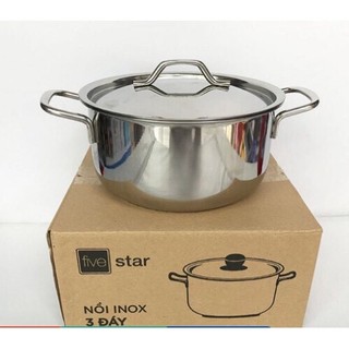 Nồi 3 đáy sandwich inox 430 elegan bếp từ size 20cm - bộ nồi 3 món inox 1 đáy sky star 430 1d-ni 16-18-24cm