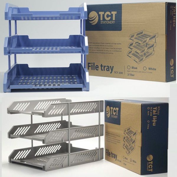 Khay đựng tài liệu nhựa cao cấp TCT, Giá đựng hồ sơ tài liệu văn phòng
