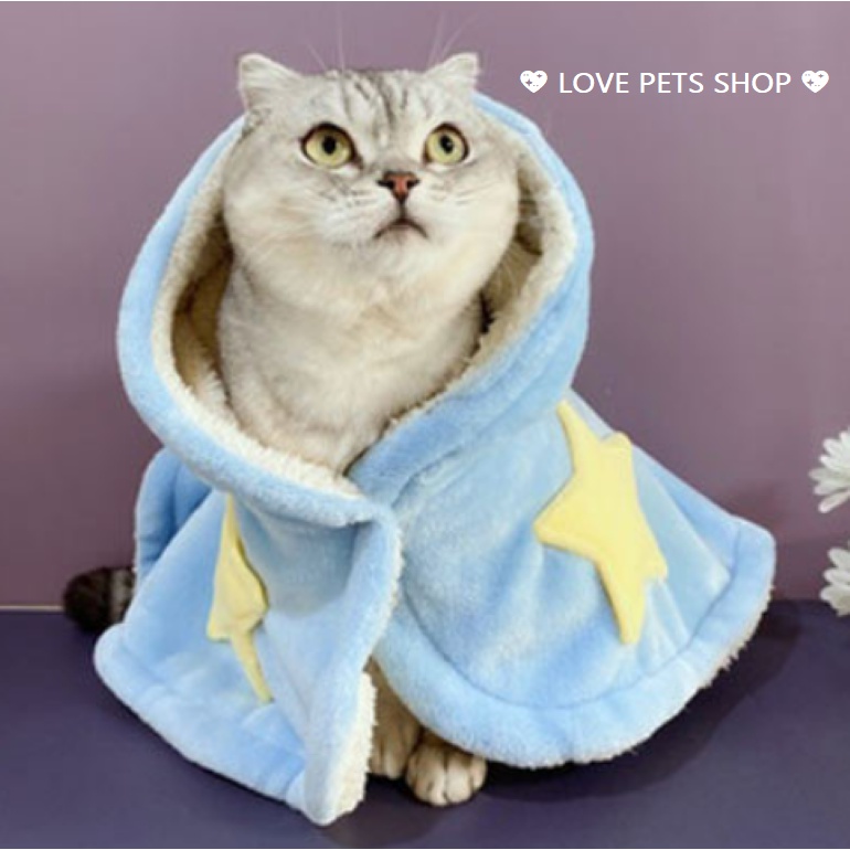 ÁO KHOÁC CHO CHÓ MÈO MỀM MỊN CÓ HÌNH NGÔI SAO VÀNG "MẪU MỚI" - LOVE PETS SHOP
