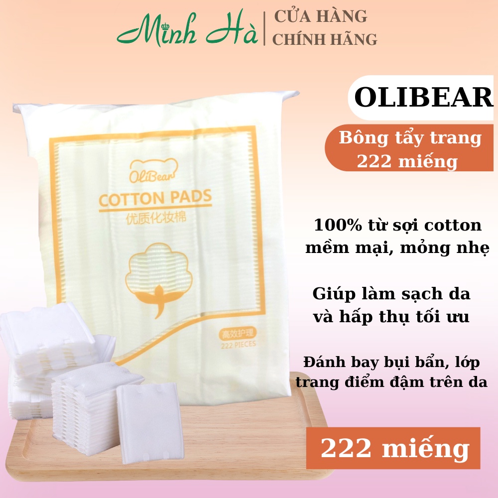 Bông tẩy trang OLIBEAR Cotton Pads 222 miếng bông cotton làm sạch sâu
