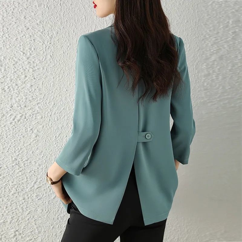 Áo Khoác blazer Vải Voan Dáng Rộng Phong Cách Hàn Quốc Thời Trang Cho Nữ Size S-3XL