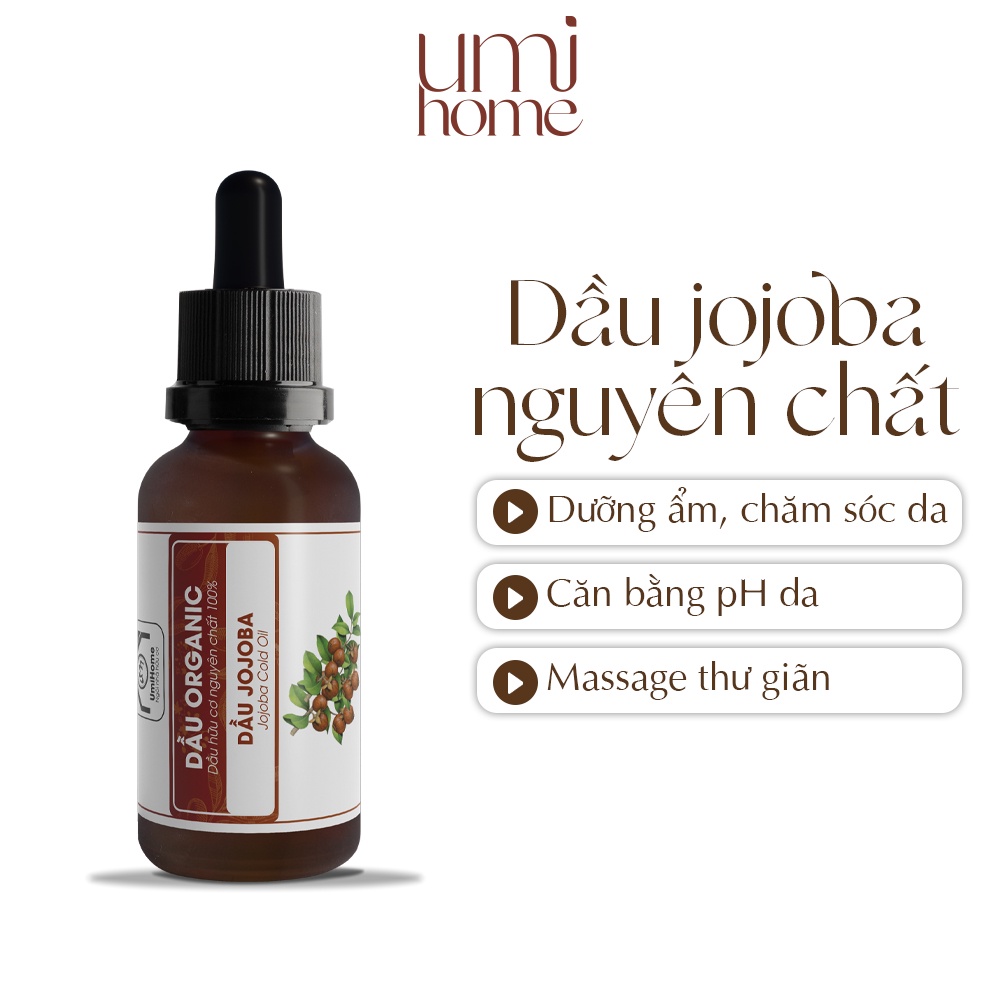 Dầu Jojoba UMIHOME nguyên chất dưỡng ẩm, kiềm dầu, massage và tẩy da chết hiệu quả cho da 30ml
