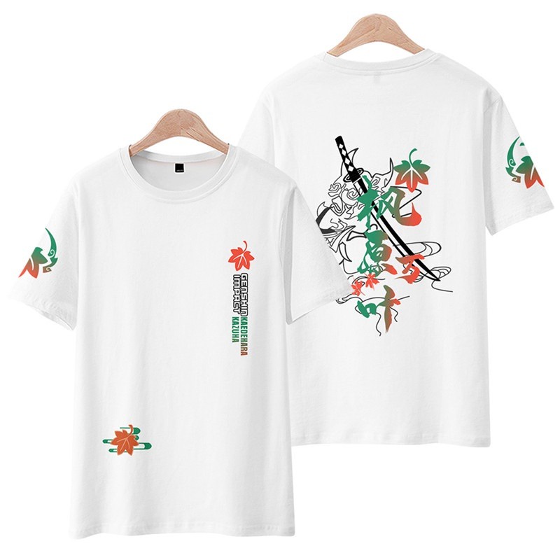 BST 4 Mẫu áo thun - in 2 mặt nguyên tố + logo game Genshin Impact - Áo Đen - Trắng