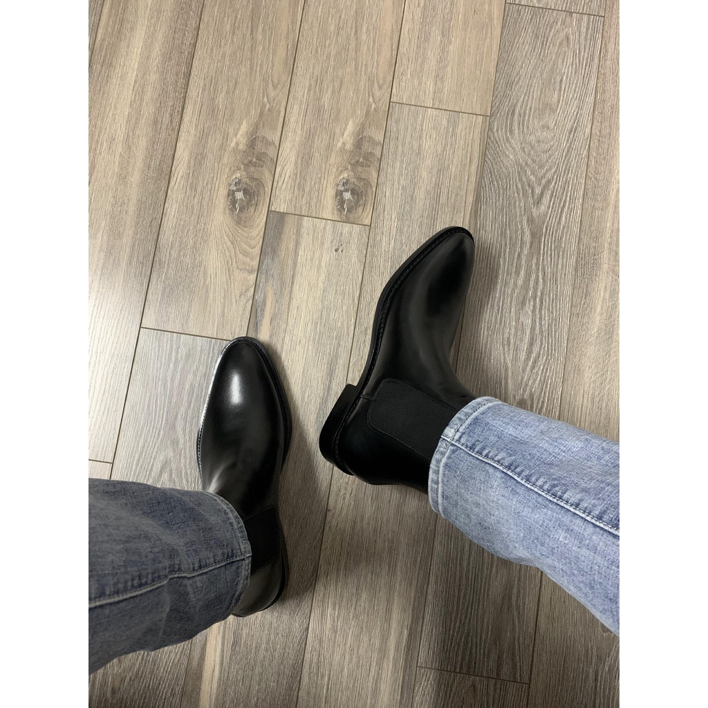 The Dakana Classic Chelsesa Boots Giày Bốt Nam Cơ Bản Da Bò Nhập Khẩu Nguyên Tấm Đế Khâu Thủ Công 3cm