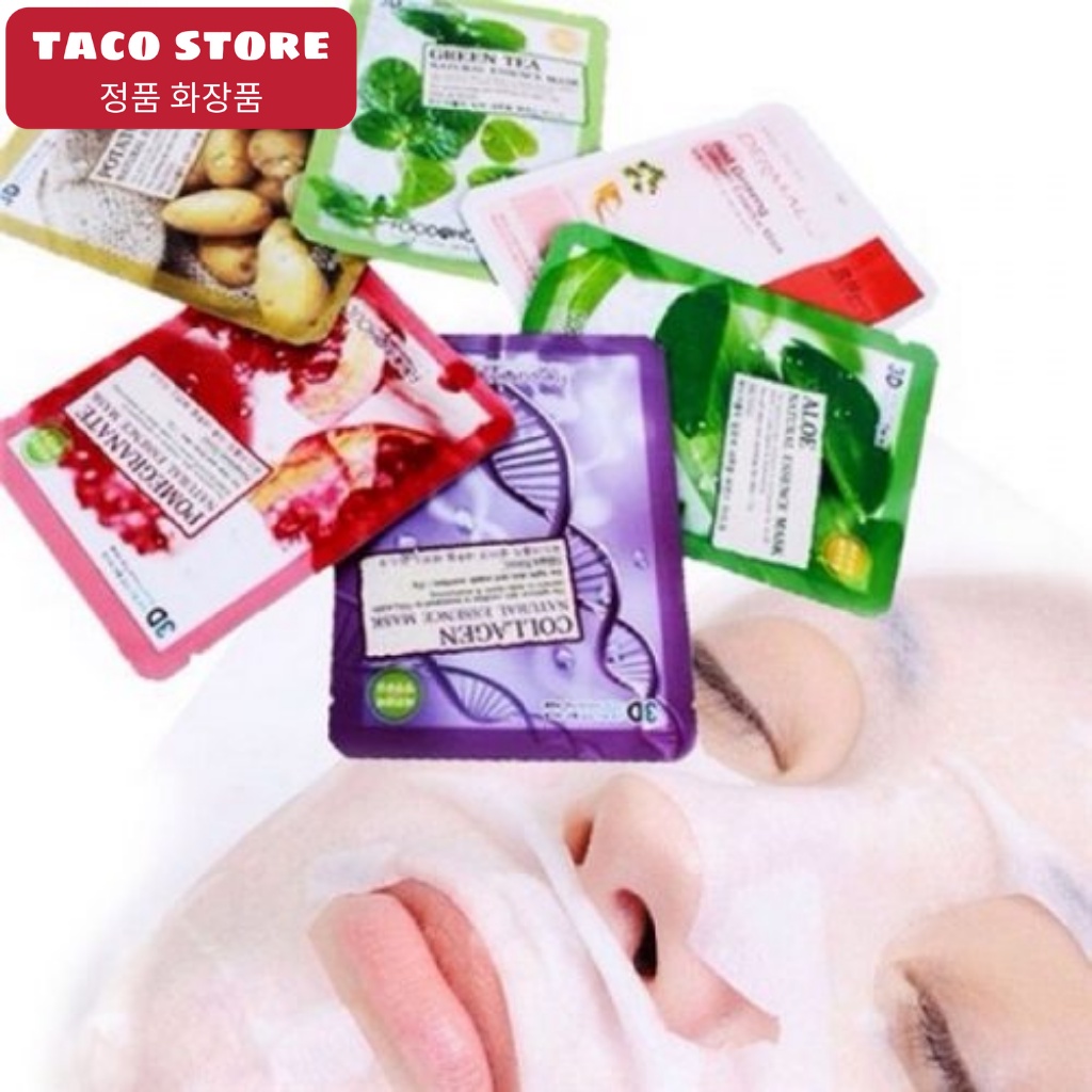 Mặt Nạ 3D Foodaholic Natural Essence Mask Hàn Quốc Lành Tính Dưỡng Da Toàn Diện 23g/Miếng - Taco Store