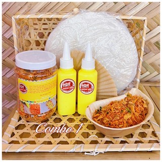 Combo 1: bánh tráng phơi sương, muối ruốc hành phi & 200gr bơ trứng gà