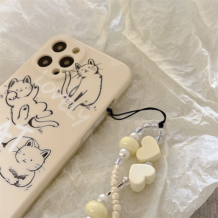 ỐP IPHONE FULL VIỀN IN HÌNH KITTY KEM KÈM DÂY