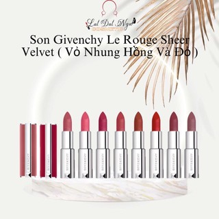 Son givenchy 27.37.35 : vỏ nhung hồng, vỏ nhung đỏ, vỏ đen