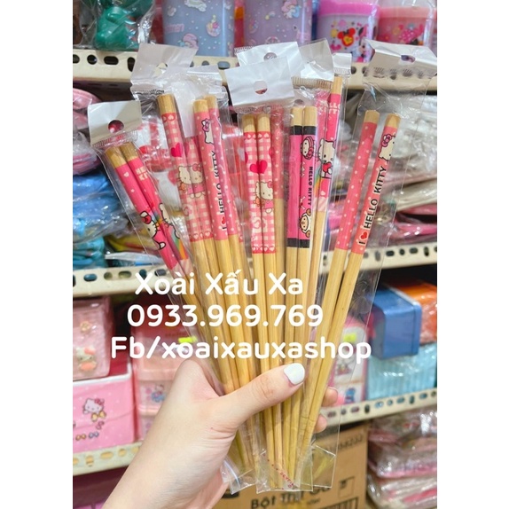 Đũa tre hoạt hình hello kitty - STITCH( 5 đôi )
