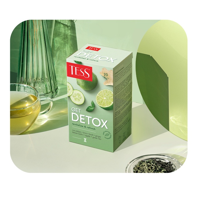 Trà xanh Tess Get Detox giảm cân, giúp thải độc và thanh lọc cơ thể (20 túi lọc/hộp)