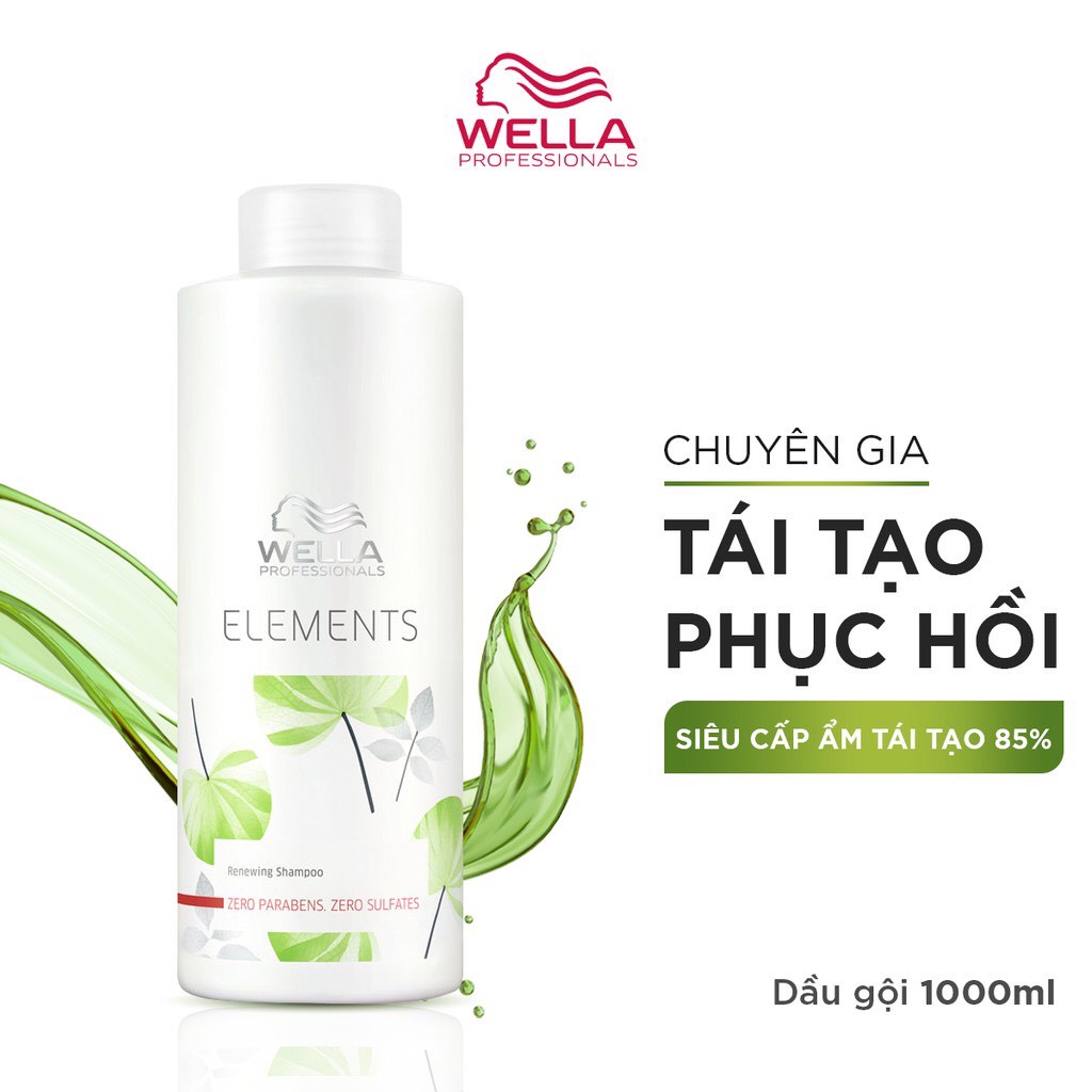 Dầu gội Wella Elements phục hồi độ ẩm, nuôi dưỡng và bảo vệ sợi tóc Renewing 1000ml