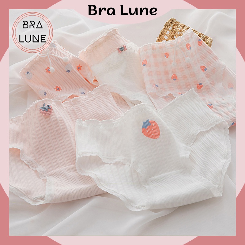 Quần lót nữ cotton kháng khuẩn hoạ tiết quả dâu tây Flami 345