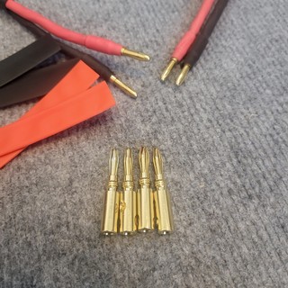 4 jack cắm dây loa cao cấp: giắc bắp chuối, giắc mỏ chim cứng, giắc mỏ chim mềm, tặng ống gen co nhiệt, giá 4 chiếc