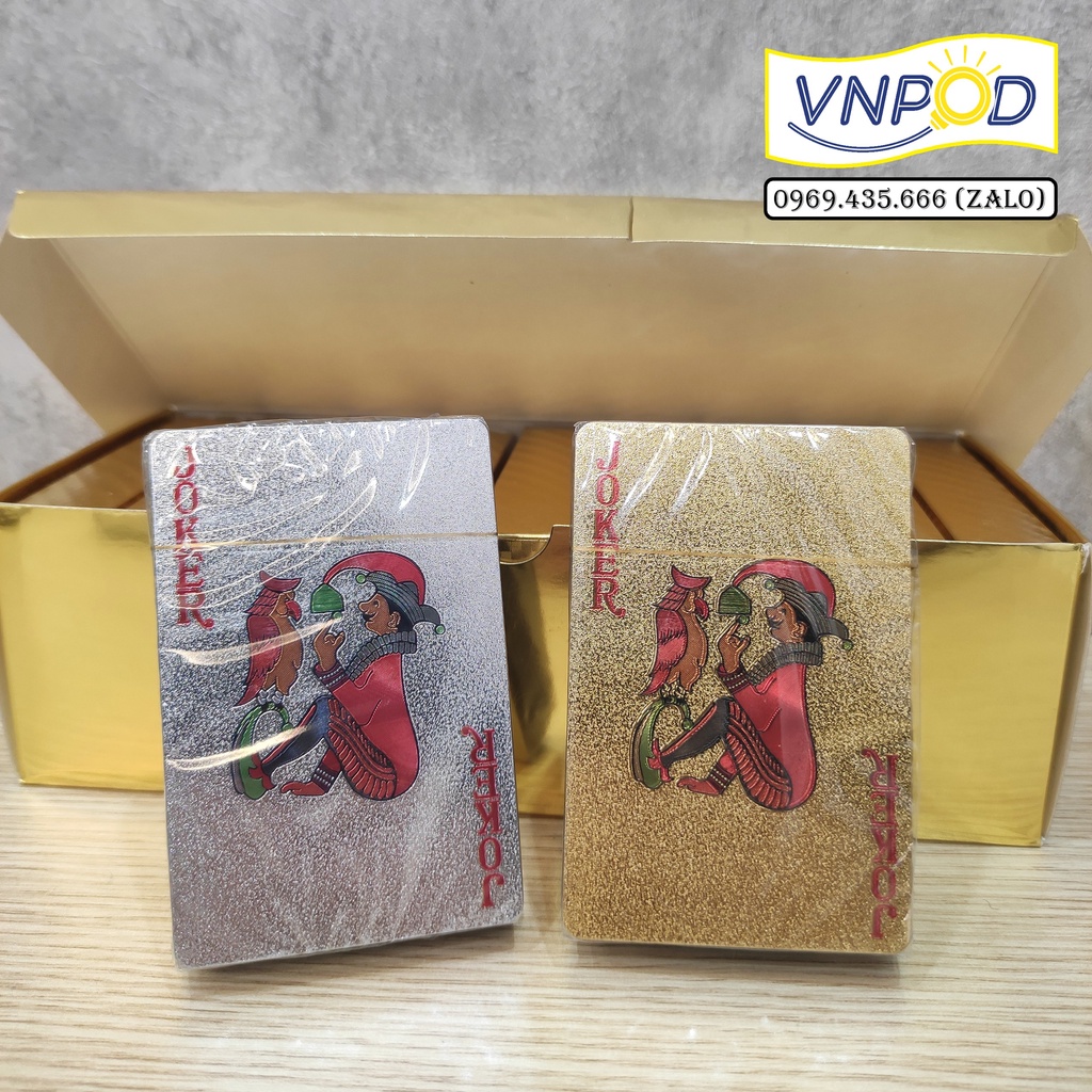 Bộ Bài Tây Mạ Vàng, Mạ Bạc Cao Cấp