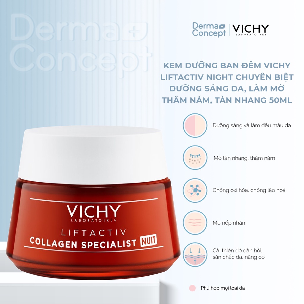 Kem dưỡng Vichy Liftactiv Collagen Specialist giúp săn chắc da, dưỡng trắng, mờ thâm nám