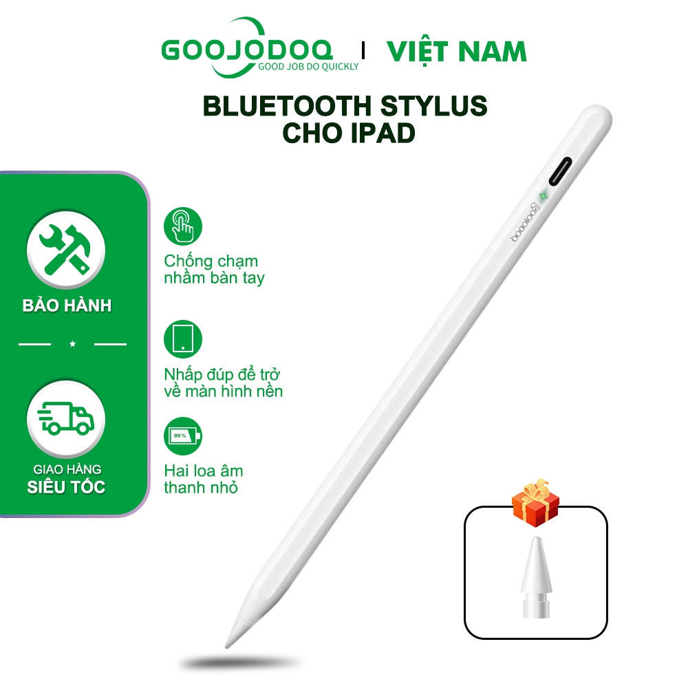 GOOJODOQ Bút Cảm Ứng Cho iPad 9th ​​Gen 8th 7th 6th Pro 11 12.9 2019 2020 2021 2018 9.7 Mini 6 Hiển thị phần trăm pin