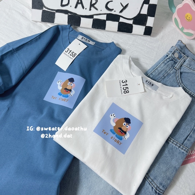 ÁO THUN 3158 TAY LỠ HÌNH KHOAI TÂY TOYSTORY CHẤT COTTON KHÔ FORM OVERSIZE