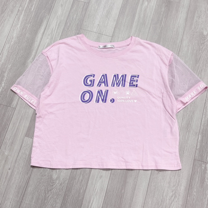 Áo phông tay lưới dáng ngắn G.J size 12/14