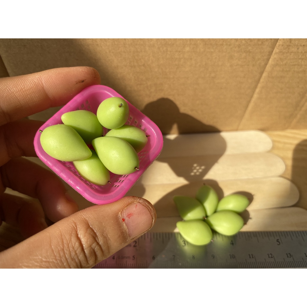 Mô hình xoài xanh từ đất sét tỉ lệ 1/6, đồ ăn tí hon, đồ ăn mini mô hình cho búp bê